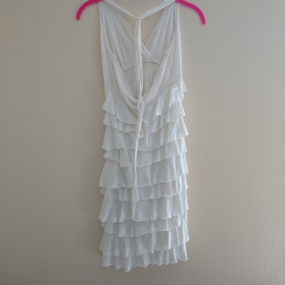 Express White Ruffle Halter Bodycon Dress - Picture 3 of 3